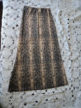 Snake-Print Maxi Skirt in Brown and Black